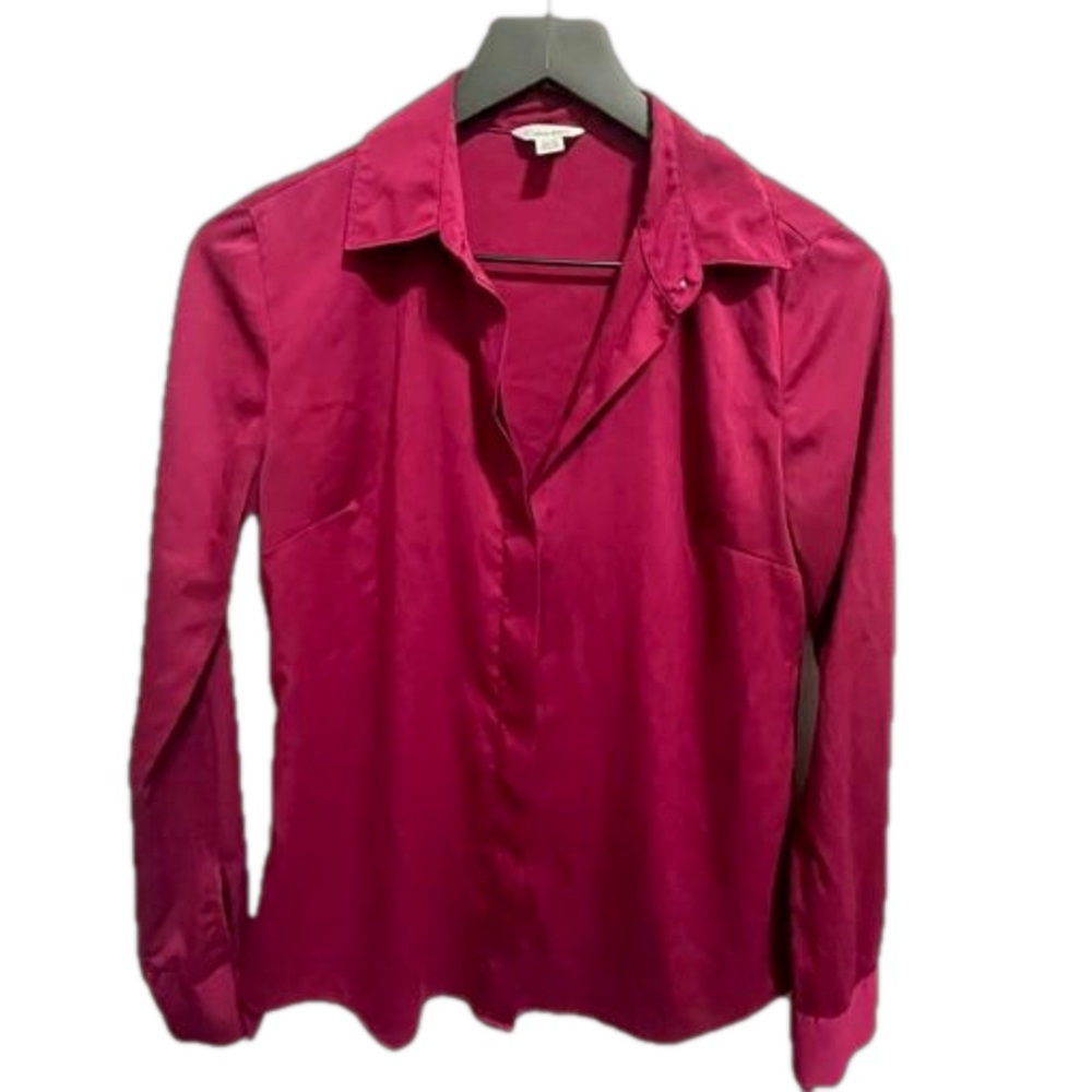Calvin Klein Fuchsia Button-Up Blouse - image 1